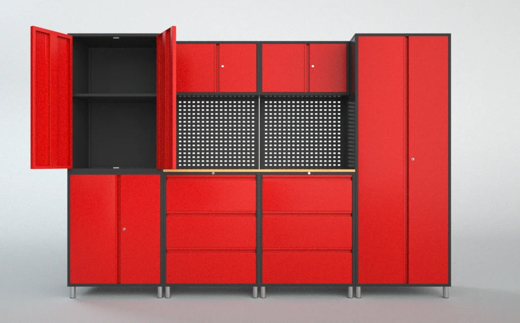 Conjuntos de ferramentas de armazenamento de ferramentas de nível industrial Garagem modular Bancada de trabalho de nível industrial resistente OEM ODM Garagem personalizável