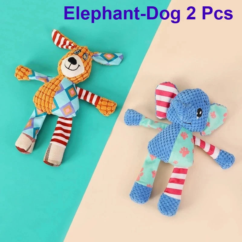 Brinquedo de Pelúcia para Cães, Fofo, em Formato de Raposa e Elefante, Anti-Mordida, Interativo, com Som, para Limpeza dos Dentes, Diversão e Resistência à Mordida