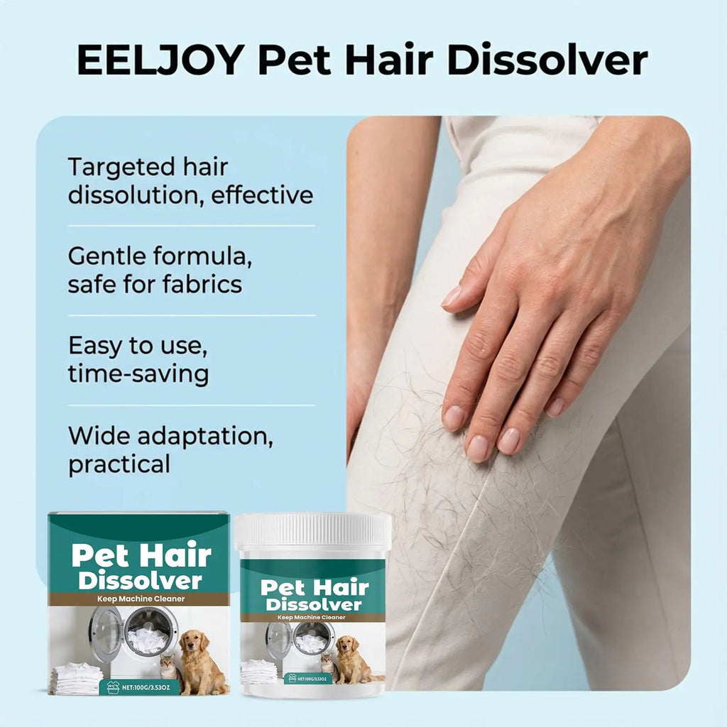 Removedor de Pelos de Animais para Lavagem 100g Aditivo Detergente para Máquina de Lavar Roupas, Carpete, Roupa de Cama, Tecido e Toalha
