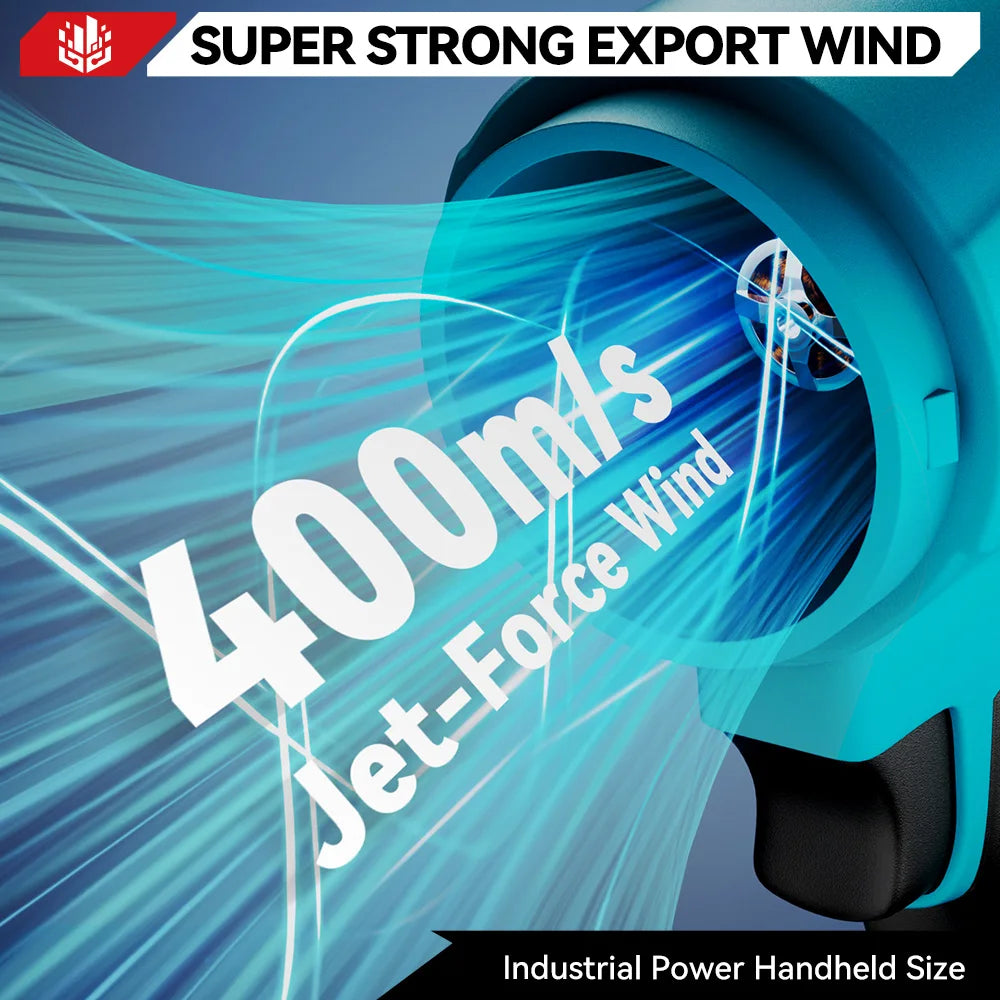 Onevan 400m/s ventilador turbo elétrico sem escova, 4000w, 300000rpm, ferramenta de sopro de poeira de folhas sem fio para makita, pino de bateria de 18v