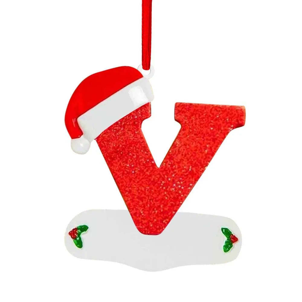 Personalize Decoração De Natal, 26 Letras, Pingente para Árvore De Natal Decor,DIY Nome Ornamento