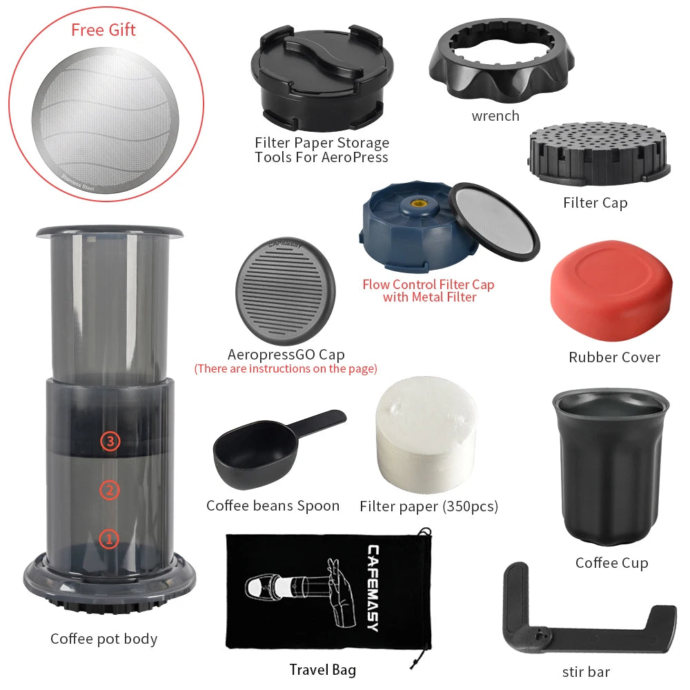 Cafemey máquina de café expresso portátil imprensa francesa barista ferramenta cafeteira imprensa ar máquina café com filtros para aeropress