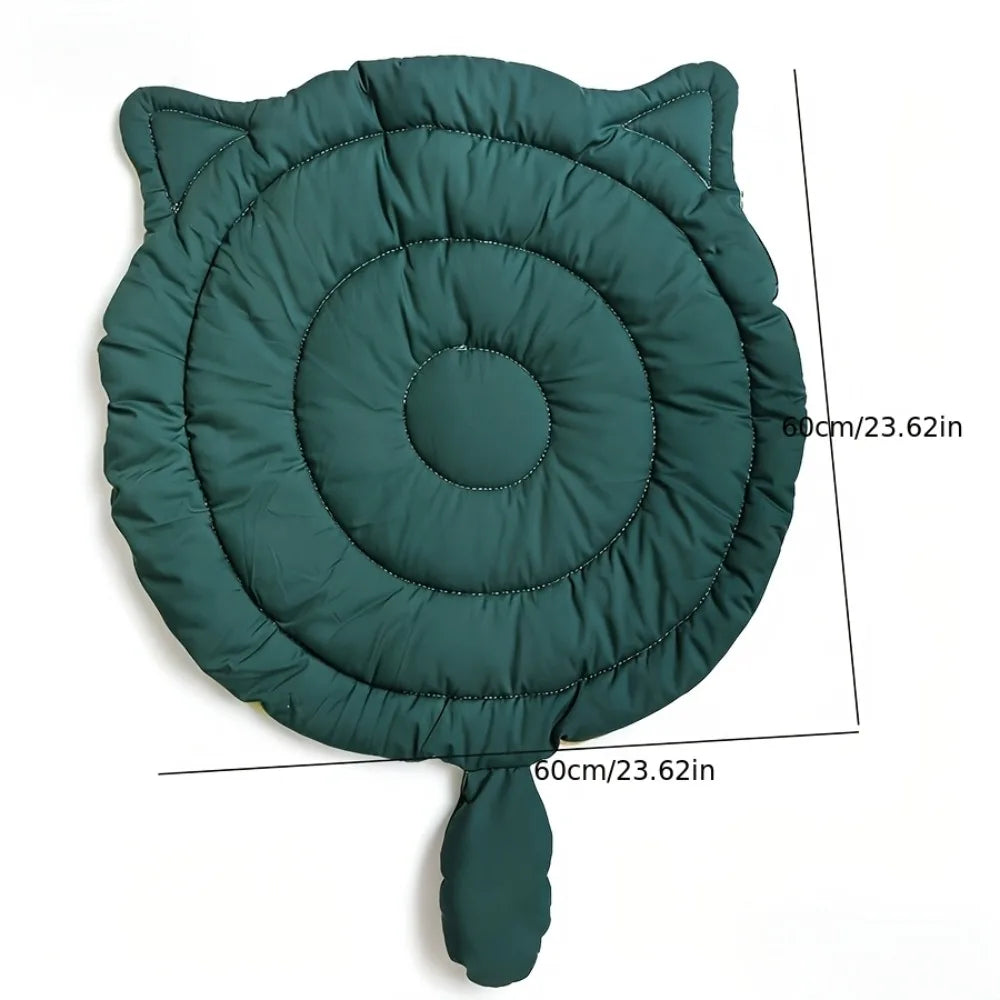 Cama de Pelúcia Fofa para Gatos 1pc, Colchonete em Formato de Gato, Macio, Respirável e Lavável para Gatos e Cães, Uso em Todas as Estações