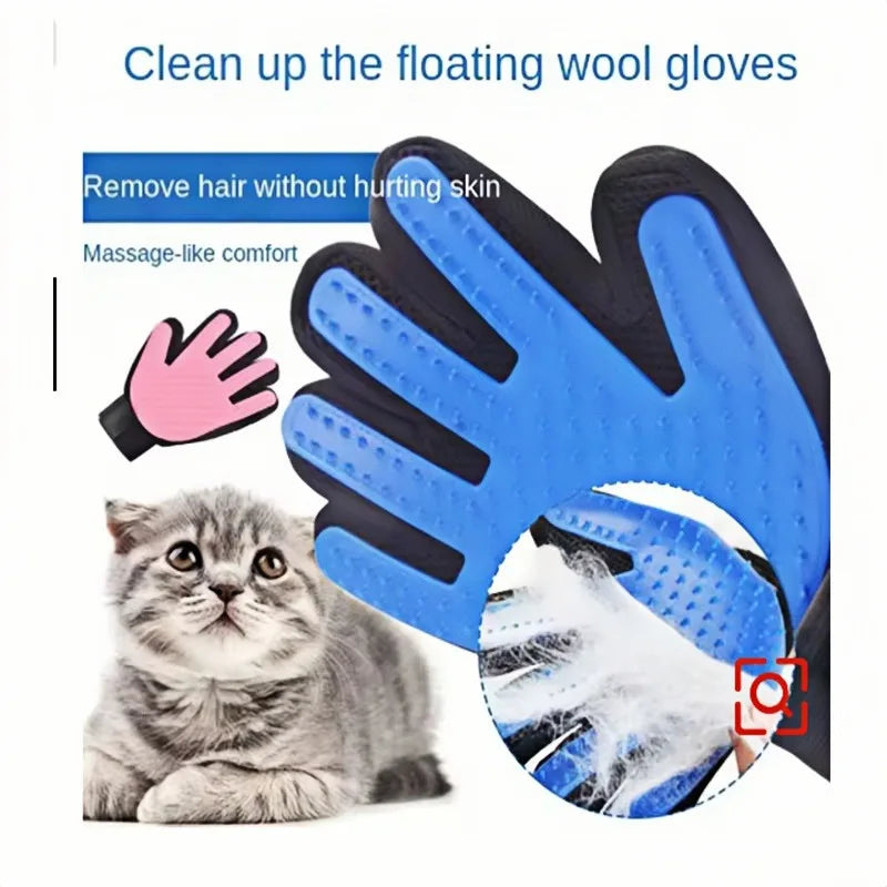 Luva Removedora de Pelos para Cães e Gatos, Escova Massageadora para Higiene e Limpeza de Animais de Estimação, Acessórios para Gatos