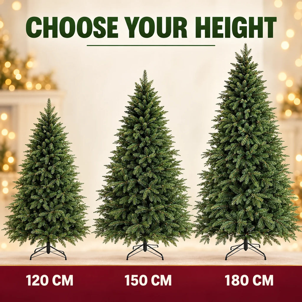 Árvore de natal artificial pe misturada criptografada com luzes led árvore de natal de alta qualidade 1.2m-1.8m decorações de natal de ano novo