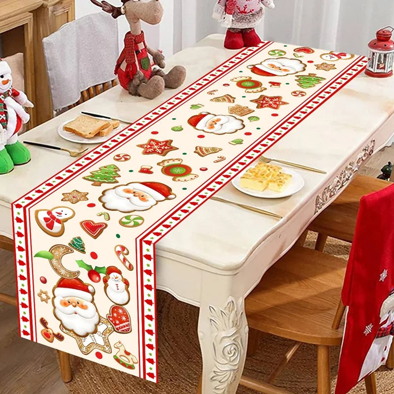 Feliz natal corredor de mesa natal capa de mesa decorações de natal para casa 2025 navidad natal presentes ano novo 2026 toalha de mesa