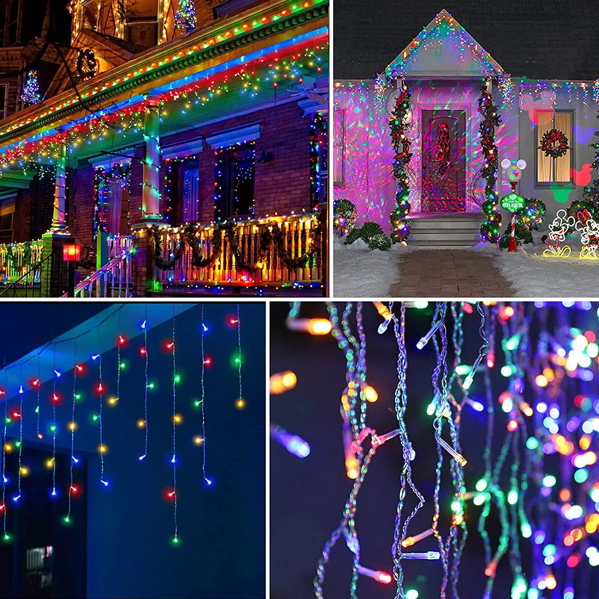 Decoração de natal 2024/2025 luzes de cortina led de gelo para queda ao ar livre 0.4/0.5/0.6m luzes de natal para casa ano novo 2025