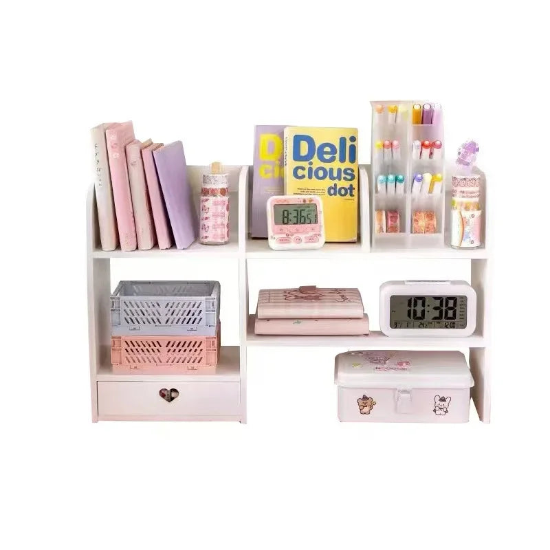 Organizador de papelaria de dupla camada, acessórios de mesa de escritório, organizador de armazenamento, material escolar, prateleira de armazenamento