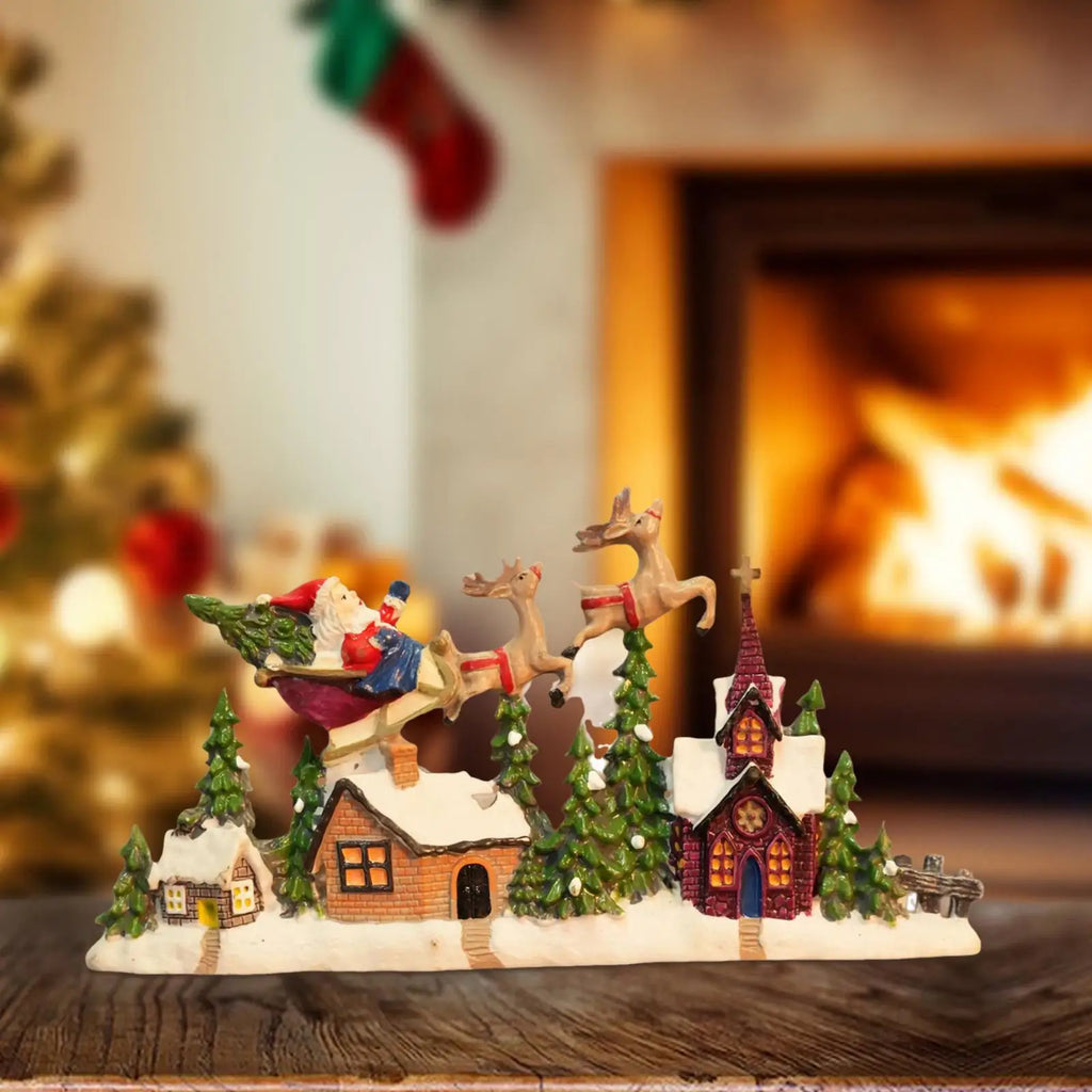 Natal vila casa estatueta coleção decoração de natal mesa decoração para mesa quarto feriado gabinete festa
