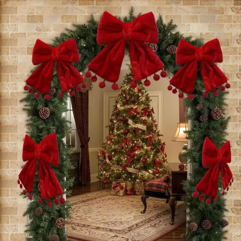 Laço Decorativo Minimalista para Árvore de Natal: Decoração para Festas, Janelas e Portas