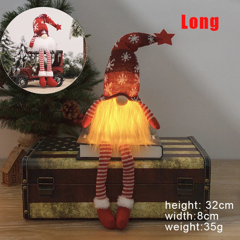 Boneco Gnomo Luminoso de Natal 2026 Sem Rosto Decoração de Casa Feliz Natal Presente de Natal para o Ano Novo