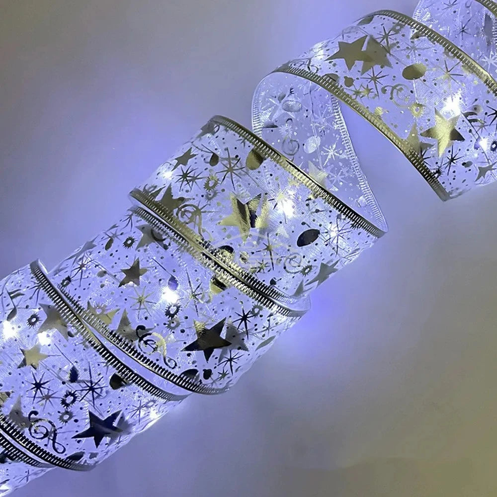 Fita fada discoteca luz árvore de natal branco quente decoração atmosfera ouro ano novo para festa buquê diy arco corda lâmpada