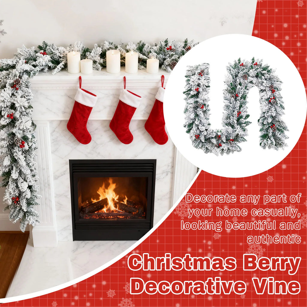 1pc plantas verdes artificiais árvore de natal guirlanda festa em casa decorativa ao ar livre quintal pinho rattan pendurado decoração
