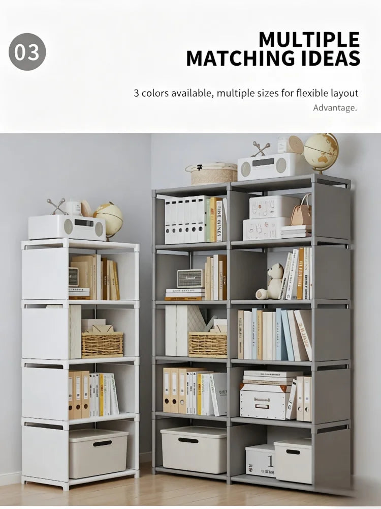 Estante de Livros Multicamadas de Fácil Montagem, Prateleira de Armazenamento para Sala de Estar, Quarto e Estudo, Ideal para Livros, Brinquedos e Diversos
