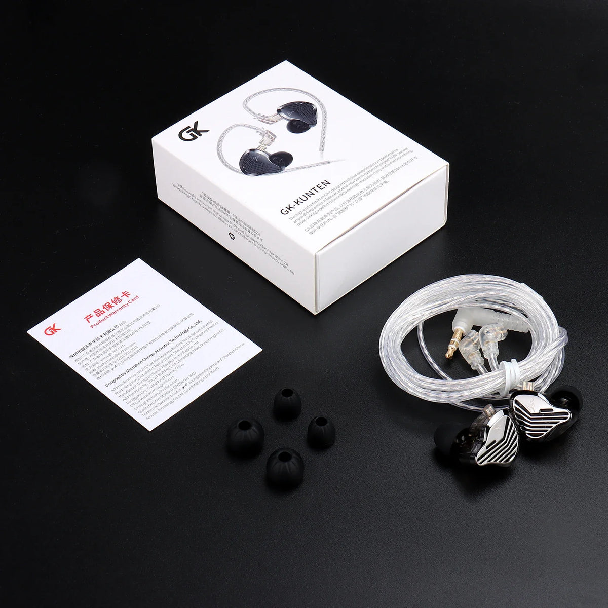 Kz Gk Kunten 1DD Dynamic Drive Earphone Hifi IEMs In Ear Earbuds 2pin Detachable Cable Metal Gamer Audiophile Headset