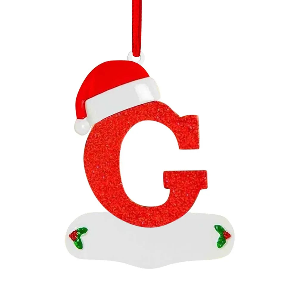 Personalize Decoração De Natal, 26 Letras, Pingente para Árvore De Natal Decor,DIY Nome Ornamento