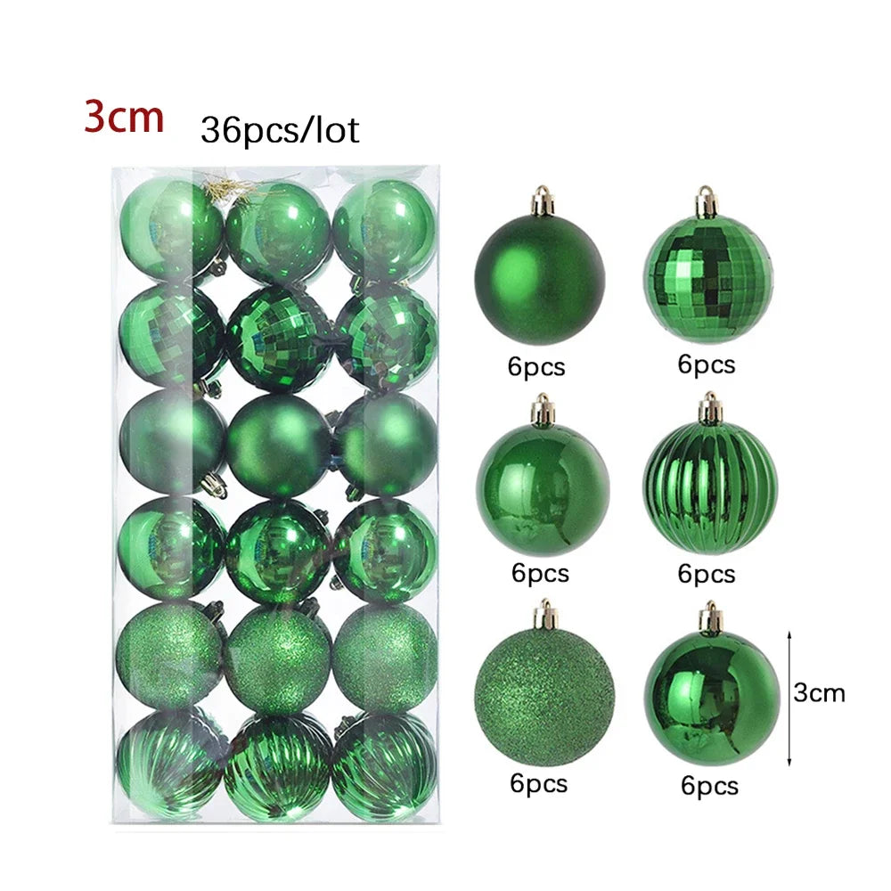 Enfeites de Natal para Árvore, Bolas de Natal, Pingentes para Pendurar, Decoração para Festas em Casa, Presente de Ano Novo, Decoração de Natal 2027, 12, 24, 36 peças