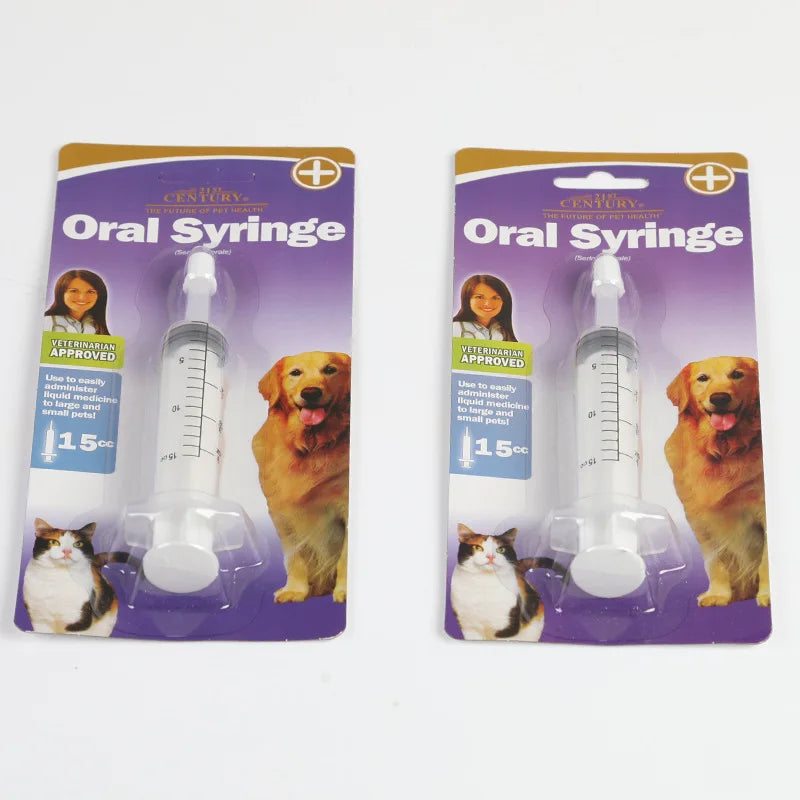 Dispensador de remédios com tubo de pressão para animais de estimação para cães e gatos universal para alimentação de cães e gatos