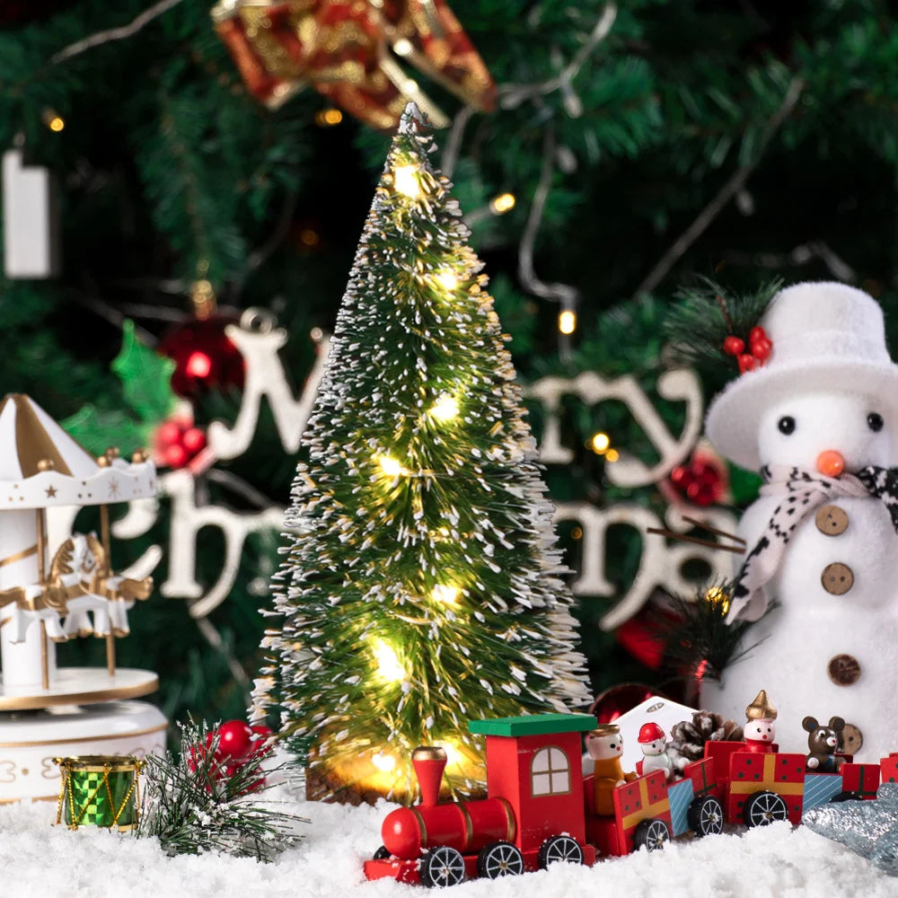 1pc mini pinheiro árvore de natal 10cm-30cm decorações de mesa artificial festival árvore em miniatura de plástico decoração de ano novo peça de natal