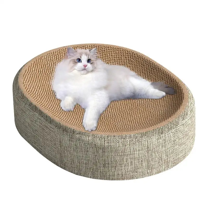 2 em 1 gato arranhando placa proteger móveis moagem garra brinquedos oval sisal tecelagem resistente ao desgaste ninho de gato acessórios para gatos