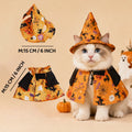 Fantasia de bruxa para Halloween, para gatos e cães de pequeno porte, com chapéu de bruxa e roupa estampada, cordão ajustável e fechos de velcro.
