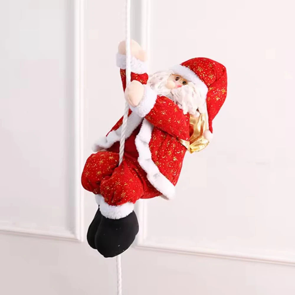 Feliz natal pendurado papai noel escalada corda boneca pingente árvore de natal ornamento decorações de natal