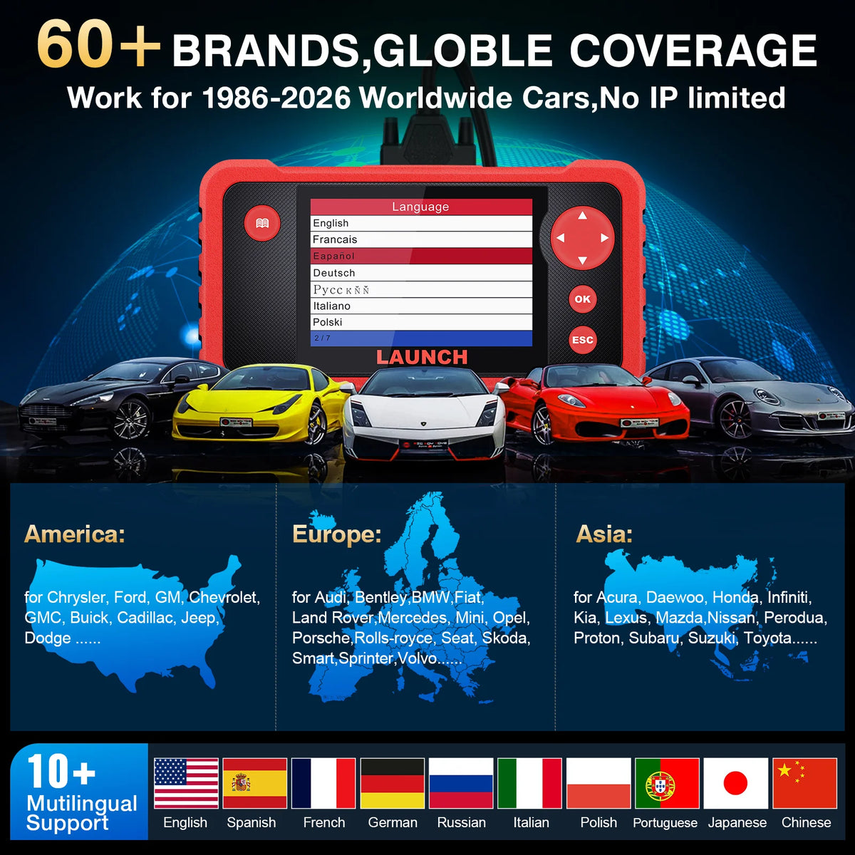 2026 NOVO LANÇAMENTO X431 CRP123 V2.0 Scanner Automotivo OBD2 para Diagnóstico de Motor/ABS/SRS/Transmissão, Ferramenta de Análise com 3 Funções de Redefinição