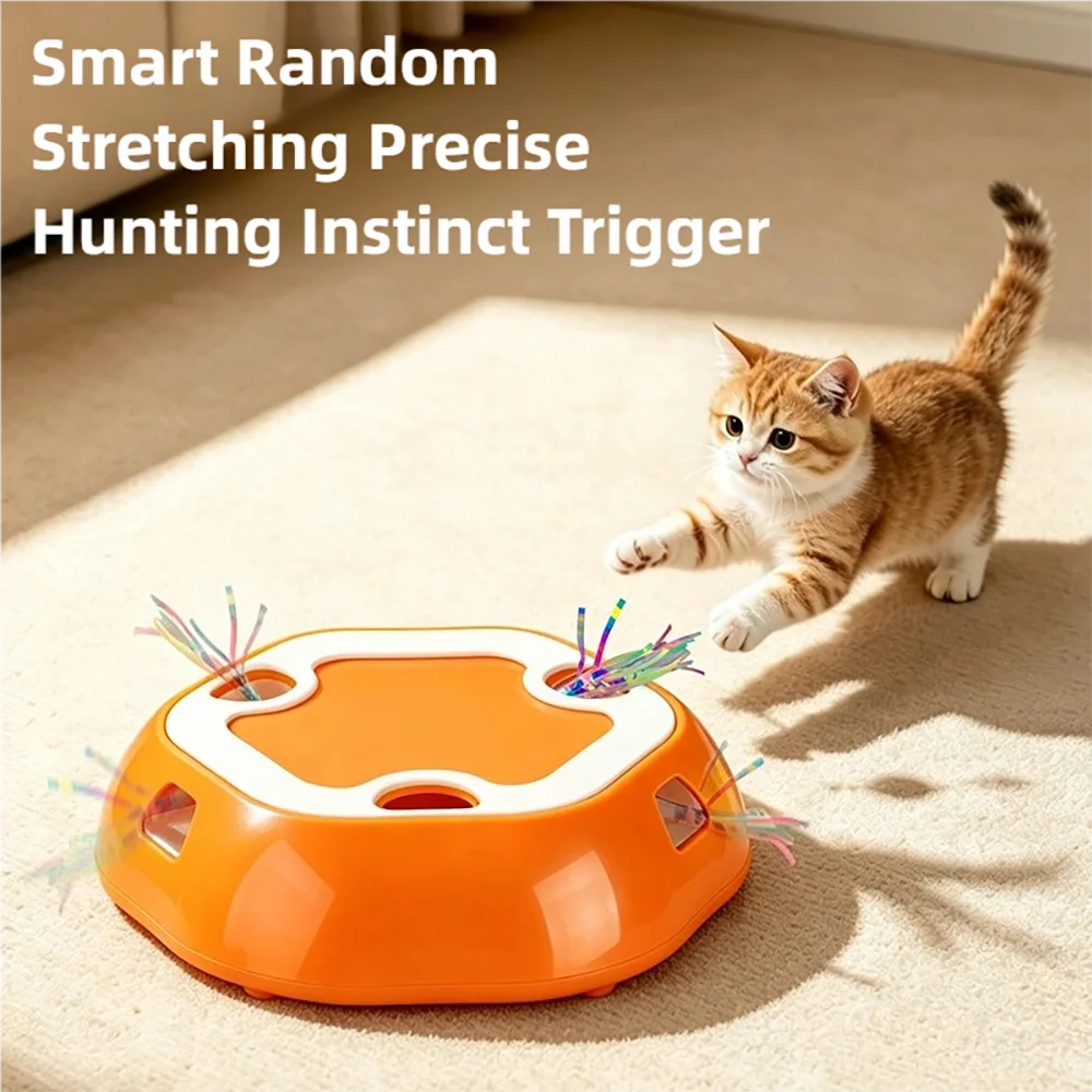 Brinquedo Elétrico Retrátil para Gatos: Placa de Exercício com Múltiplos Buracos para Aliviar o Tédio e Estimular a Energia (Estilo Whack-a-Mole)