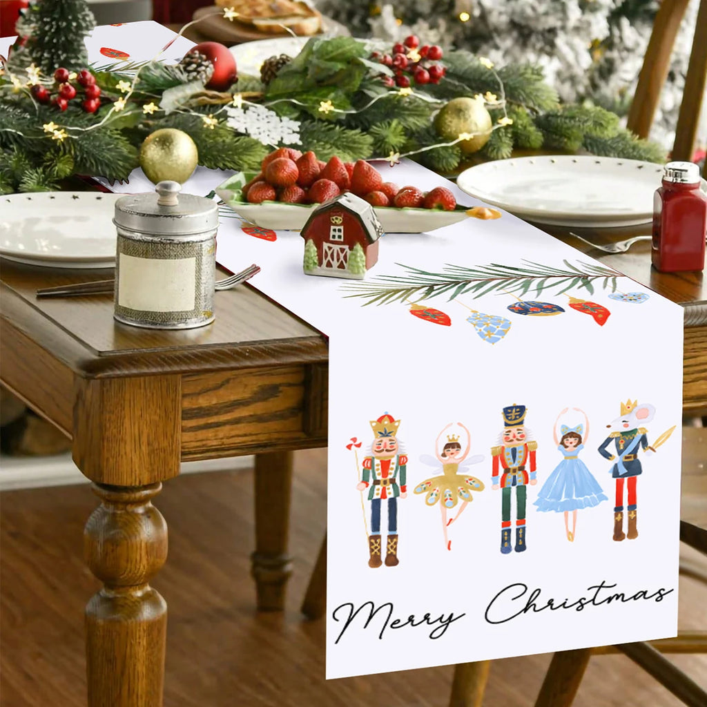 Natal papai noel corredor de mesa navidad natal noel árvore boneco de neve bandeira de mesa feliz natal decoração para casa 2025 ano novo 2026