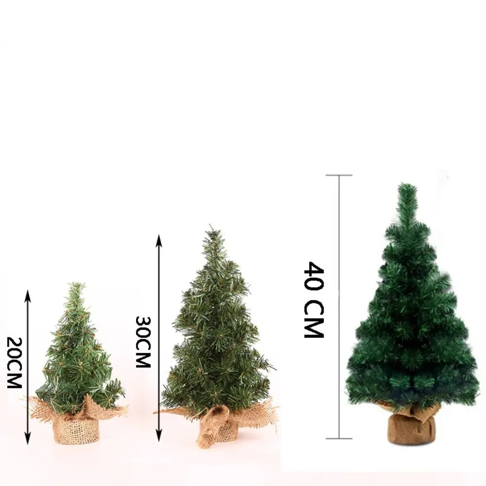 Mini Árvore de Natal Artesanal de PVC de Alta Qualidade 20/30/40CM, Árvore de Natal Mini DIY, Plantas Artificiais para Decoração de Casa