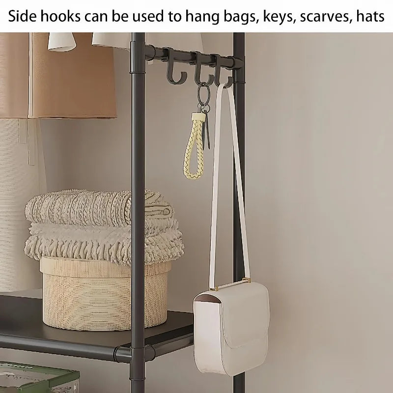 Araras de Roupa com Rodas para Pendurar Roupas, Arara de Chão para Roupas, Suporte para Pendurar Roupas, Ideal para Chapéus, Cachecóis e Gravatas