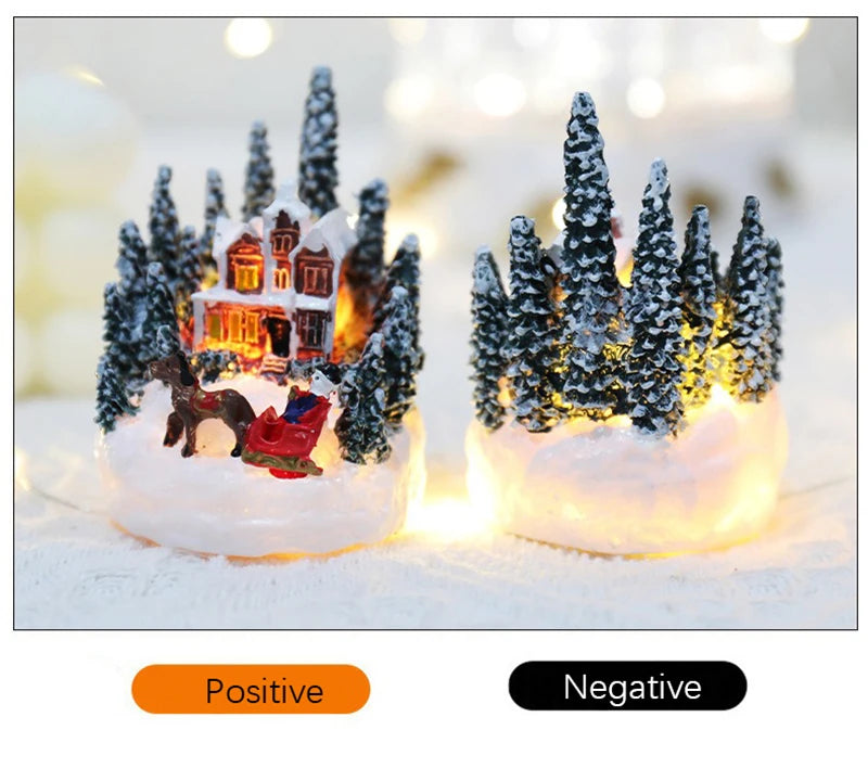 Decorações de natal led luzes da noite luminosa micro paisagem casa presente criativo das crianças natal ano novo ornamentos
