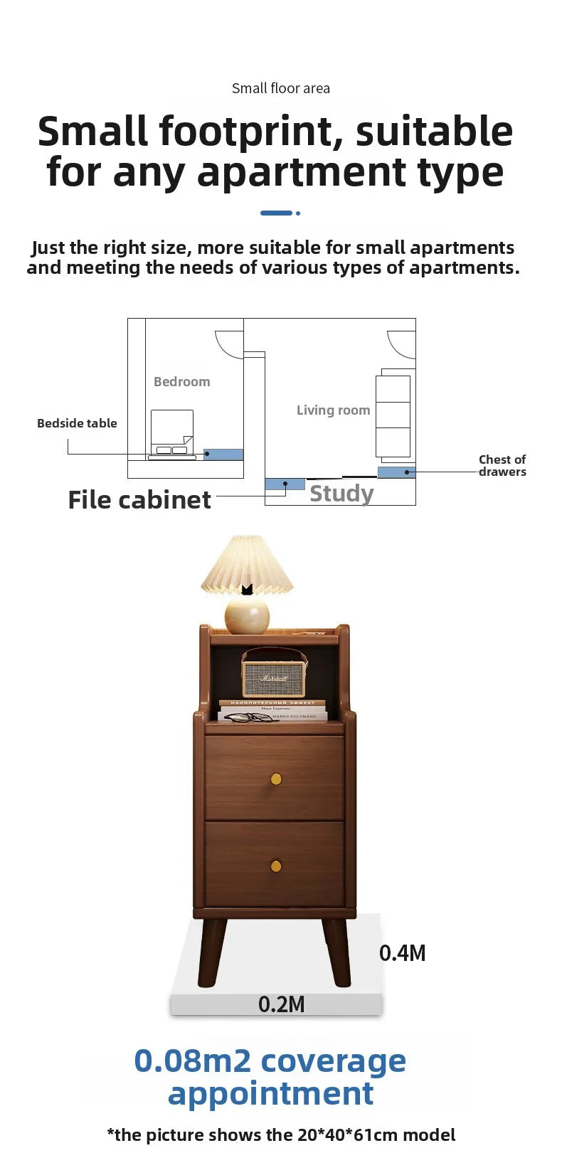 Mesa de Cabeceira Multifuncional para Casa, Armário Estreito de Armazenamento para Quarto Pequeno, Armário de Cabeceira