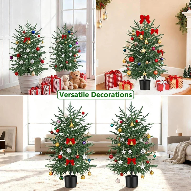 Árvore de Natal Artificial de Pinheiro Norfolk de 60CM, Planta Falsa Impermeável para Jardim, Quintal, Varanda, Decoração de Férias de Inverno