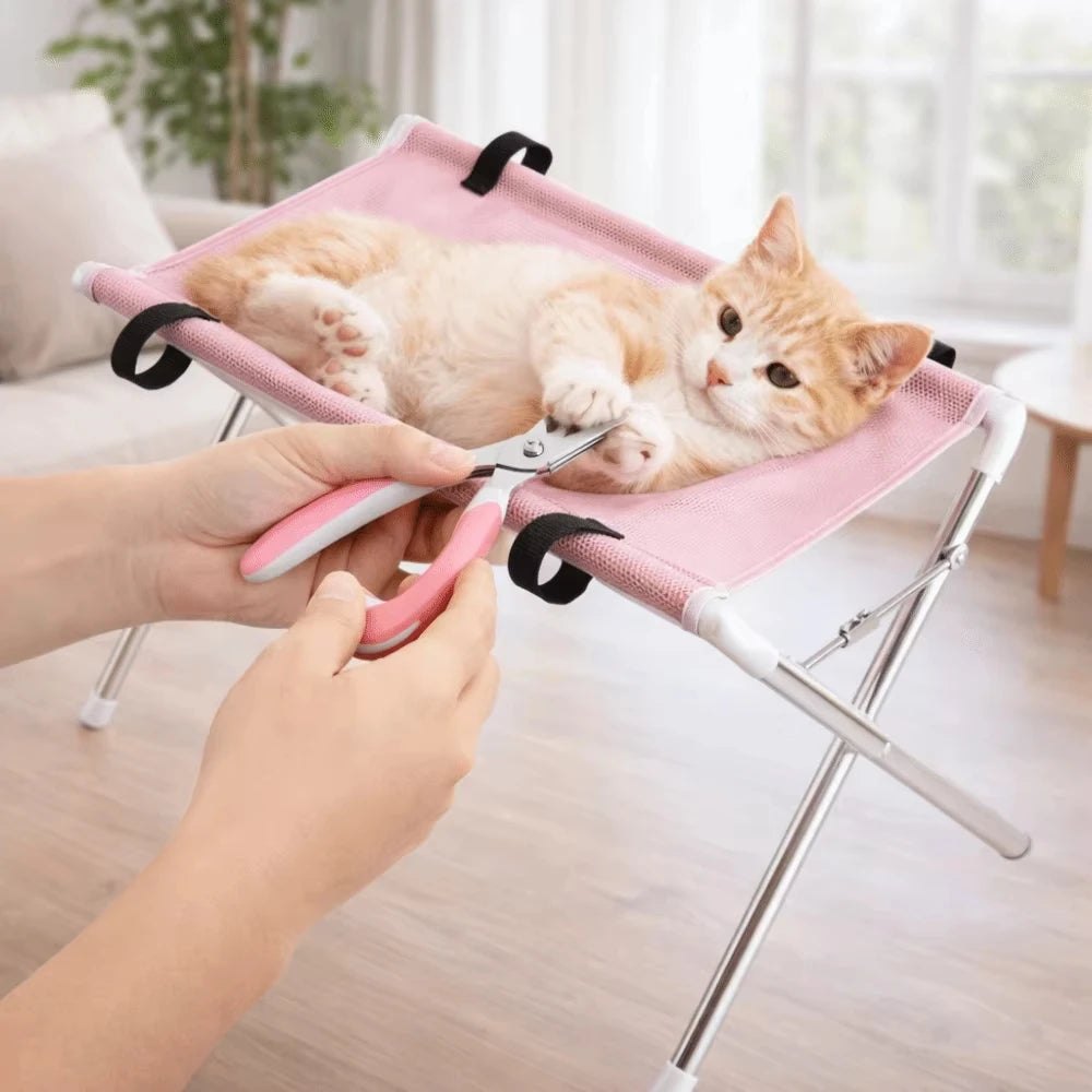 Suporte Portátil Ajustável para Banho e Tosa de Pets - Rede de Contenção Dobrável para Cães e Gatos
