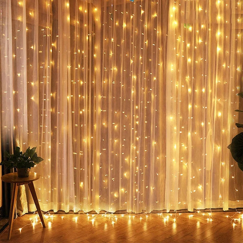 Guirlanda de cortina de luzes de natal para decoração de natal para casa enfeites de natal presentes de natal Navidad 2025 decoração de ano novo