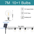 G40 luzes da corda solar festão led pátio lâmpadas corda solar ao ar livre para festa de jardim de natal casamento terraço decoração