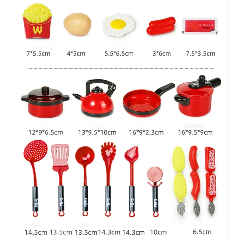 Conjunto de brinquedos de cozinha para crianças menina cozinhar bebê corte frutas cozinhar utensílios de cozinha simulação educação fingir jogar