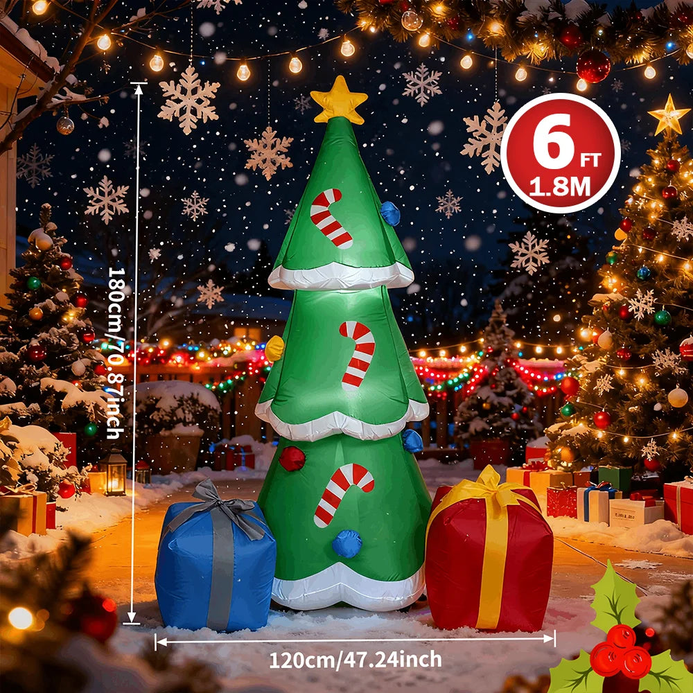 Decorações infláveis de natal-ramo boneco de neve, papai noel, homem de gengibre, saco de presente boneco de neve luz led decorações de gramado