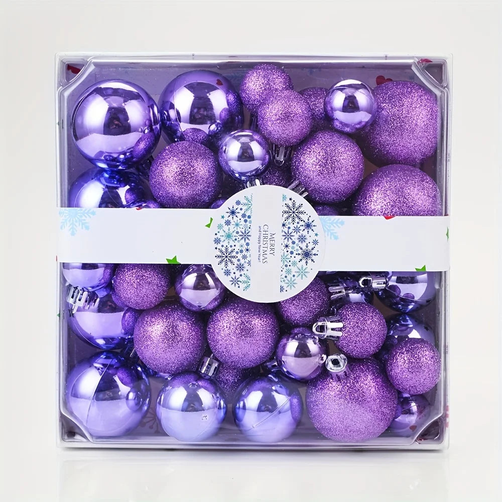Caixa com 44 Bolas de Natal, Ornamentos Decorativos, Decoração para Cenários, Quartos, Casa, Decoração para Festas de Fim de Ano, Halloween e Natal