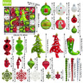 Conjunto de enfeites de bolas de Natal, verde e vermelho, para pendurar na árvore de Natal, ideal para festas de Ano Novo e como presente.
