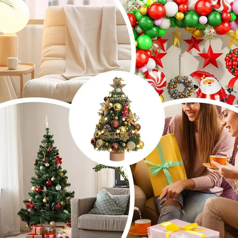 Árvore de natal artificial com luzes árvore realista com estrela árvore luzes da corda e ornamentos 17.7 Polegada árvore verde para