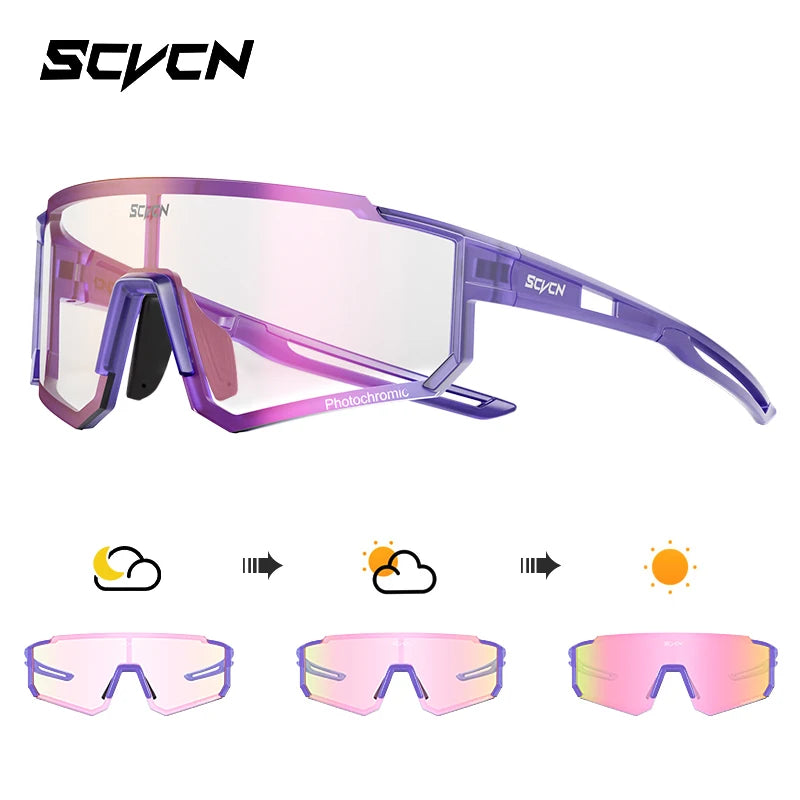 SCVCN Outdoor Cycling Sunglasses Men MTB Bike Glasses  Sports Mountain Climbing fishing Women Bicycle Cycling UV400 Goggles