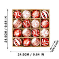 Conjunto de decorações de árvore de enfeites de Natal, bola de Natal inquebrável de 16 quilates, ornamentos pendurados de 2,36 polegadas para decoração de festas de fim de ano