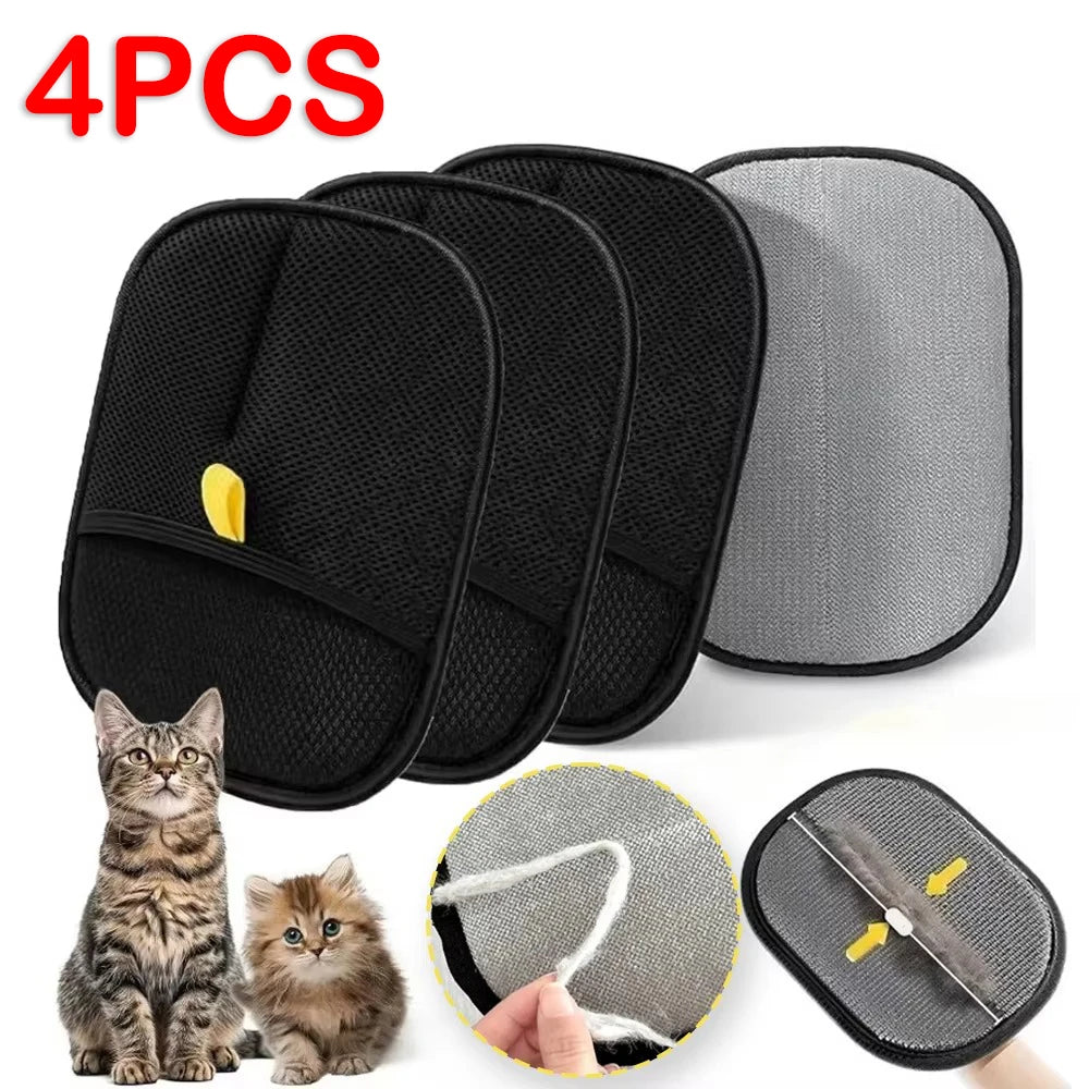Ferramenta de Remoção de Pelos de Animais, Luvas Reutilizáveis para Remoção Estática, Luvas de Cuidado Dupla Face para Animais, Remove Pelos de Animais de Estimação de Tapetes