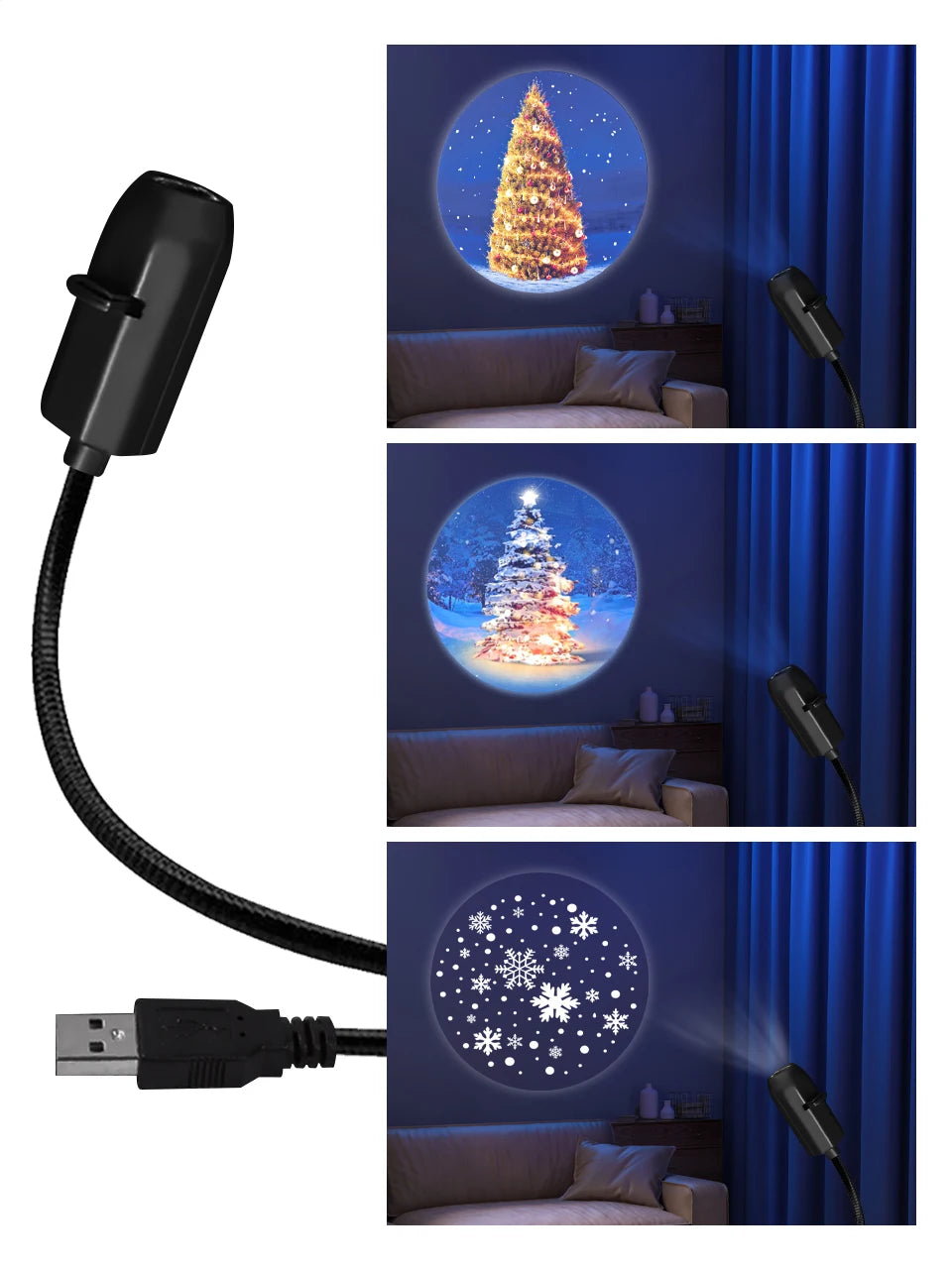 Natal dia das bruxas conduziu a lâmpada de projeção abóbora luz da noite projetor parede teto ornamentos do feriado usb lua atmosfera luz