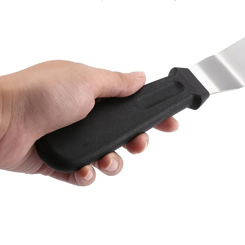 Espátula de Confeiteiro Angulada em Aço Inoxidável, Faca de Paleta Curva com Lâmina Deslocada, Espátula Profissional para Glacê e Creme para Bolos e Doces