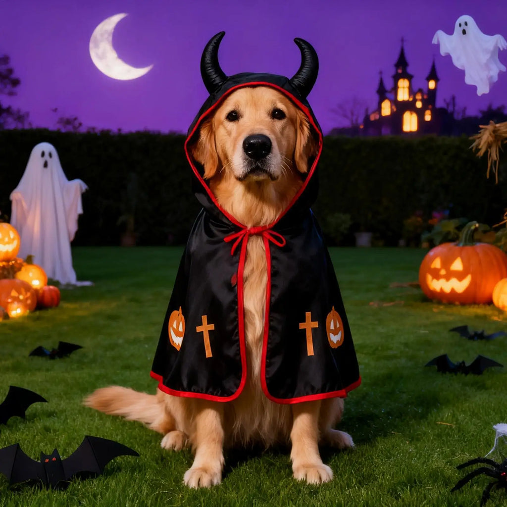 Halloween gato cão trajes engraçado filhote de cachorro manto cão trajes para festa de halloween filhote de cachorro foto adereços grande raça foto adereços