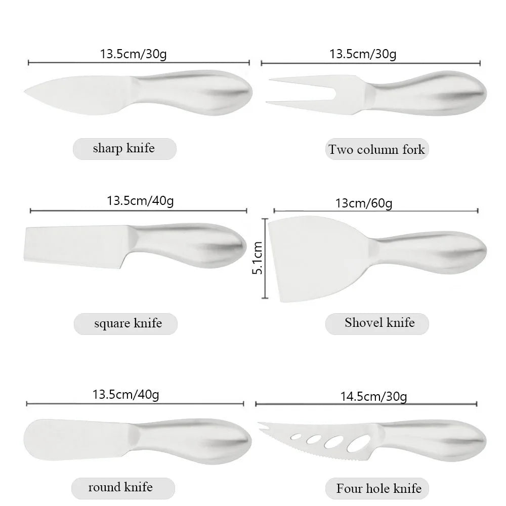 Conjunto de Utensílios para Cortar Manteiga com 6 Peças, Espalhadores de Queijo e Geléia, Cortador de Creme, Faca Multifuncional para Manteiga e Pão, Gadget de Cozinha