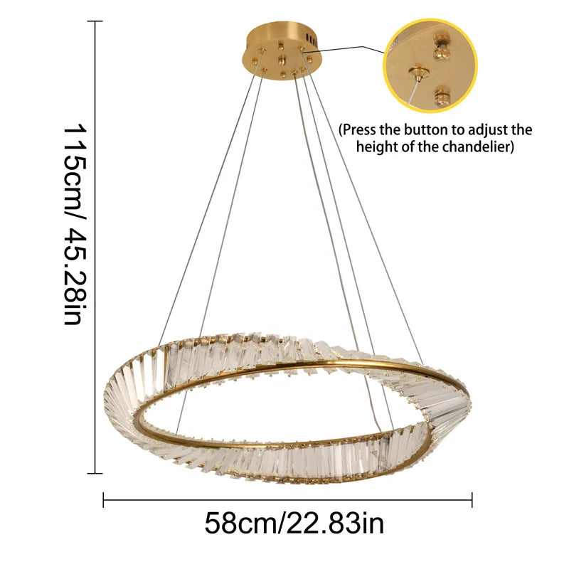 Led anel de luxo luzes pingente para sala estar jantar lustre moderno decoração casa lâmpada do teto nordic luminária lustre